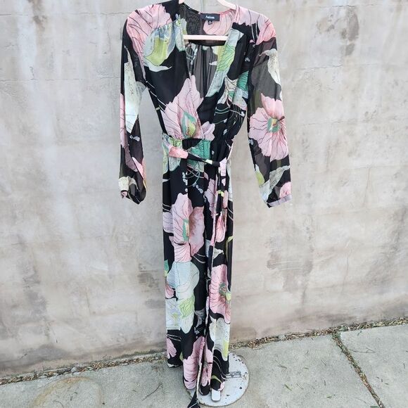 Aakaa sheer floral faux maxi dress - Picture 1 of 6